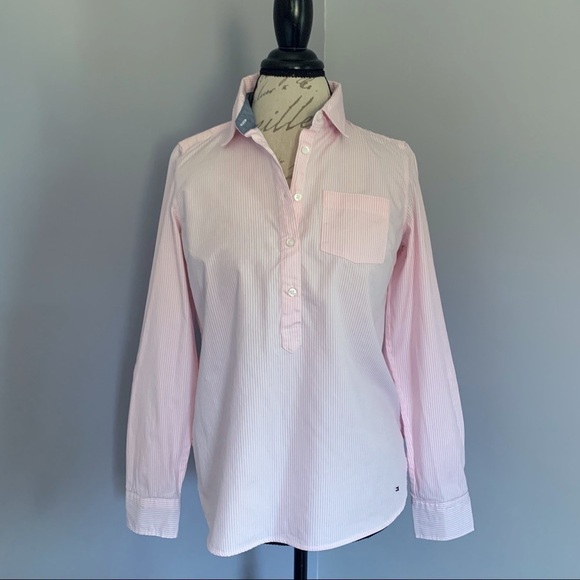 TOMMY HILFIGER Pink and White Striped Button Up - Picture 2 of 7